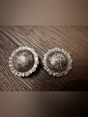 Pair Mexico Sterling Silver Western Conchos
